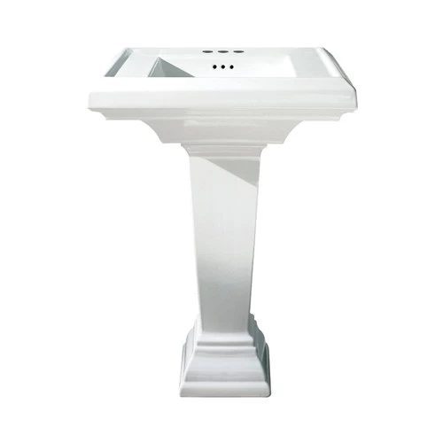 American Standard 0790.400.020 Town Square 24-In 2-Piece Lavatory And Pedestal With 3 Faucet Holes (4 Centers)