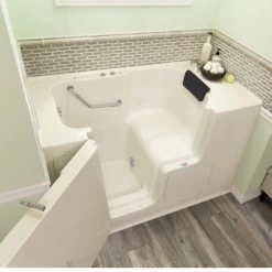 American Standard 3252OD.105.ALL-PC Gelcoat Wit 32-In X 52-In Walk-In Air Spa Bathtub With Left Hand Drain -American Standard 791556095861 4 02052.1563189749
