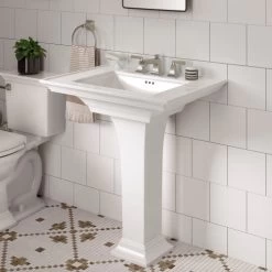 American Standard 0297800.020 Town Square S Fine Fireclay 30-in Rectangular Pedestal Sink -American Standard 791556109834 3 60377.1563310243