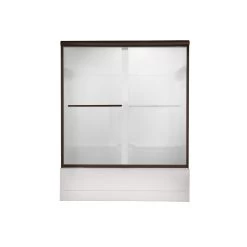 American Standard | 60" X 58" Euro Frameless By-Pass Double Sliding Shower Door With Clear Glass