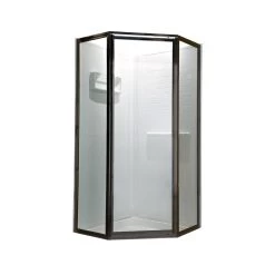American Standard | Neo Angle 68-1/2" Tall Framed, Pivot, Clear Glass Shower Door - Fits 24-7/16" To 24-7/16" Width Openings