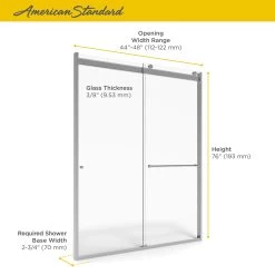 American Standard | Shower Door Collection 76" High X 48" Wide Sliding Framed Shower Door With Clear Glass -American Standard american standard am00810 400 alternate image 430