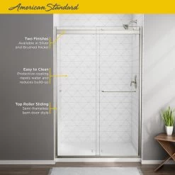 American Standard | Shower Door Collection 76" High X 48" Wide Sliding Framed Shower Door With Clear Glass -American Standard american standard am00810 400 alternate image 431