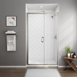 American Standard | Shower Door Collection 76" High X 48" Wide Hinged Framed Shower Door With Clear Glass -American Standard american standard am00817 400 alternate image 453