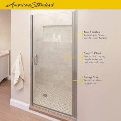 American Standard | Shower Door Collection 76" High X 36" Wide Hinged Framed Shower Door With Clear Glass -American Standard american standard am00819 400 alternate image 461