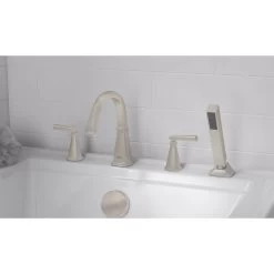 American Standard | Edgemere Deck Mounted Roman Tub Filler - Includes Hand Shower -American Standard american standard t018 901 installed nickel 6