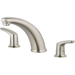 American Standard | Colony Pro Deck Mounted Roman Tub Filler With Built-In Diverter -American Standard american standard t075 920 close up nickel 21