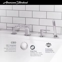 American Standard | Studio S Deck Mounted Roman Tub Filler With Built-In Diverter - Includes Hand Shower 19 American Standard | Studio S Deck Mounted Roman Tub Filler With Built-In Diverter - Includes Hand Shower -American Standard american standard t105 901 alternate image 261
