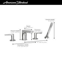 American Standard | Studio S Deck Mounted Roman Tub Filler With Built-In Diverter - Includes Hand Shower 20 American Standard | Studio S Deck Mounted Roman Tub Filler With Built-In Diverter - Includes Hand Shower -American Standard american standard t105 901 alternate image 262