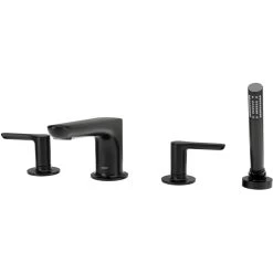 American Standard | Studio S Deck Mounted Roman Tub Filler With Built-In Diverter - Includes Hand Shower 15 American Standard | Studio S Deck Mounted Roman Tub Filler With Built-In Diverter - Includes Hand Shower -American Standard american standard t105 901 close up matte black 35