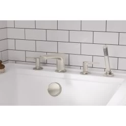American Standard | Studio S Deck Mounted Roman Tub Filler With Built-In Diverter - Includes Hand Shower 16 American Standard | Studio S Deck Mounted Roman Tub Filler With Built-In Diverter - Includes Hand Shower -American Standard american standard t105 901 installed nickel 36