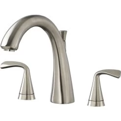American Standard | Fluent Deck Mounted Roman Tub Filler With Built-In Diverter -American Standard american standard t186 900 close up brushed nickel 54