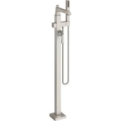 American Standard | Town Square S Floor Mounted Tub Filler With Built-In Diverter - Includes Hand Shower -American Standard american standard t455 951 close up nickel 94
